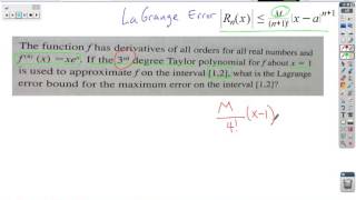 LaGrange Error Part 1