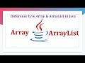 Difference between Array and ArrayList in Java