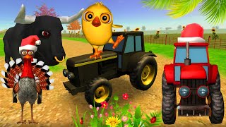 El Pollito pío 3d - el Toro y el Tractor de la Granja -el Pollito y el Tractor de la Granja Parte 6