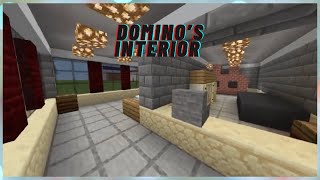 Minecraft Tutorial: How To Make Domino's Pizza Interior! (New Version)
