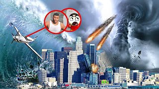 The End of Los Santos | Shin Chan Mega Tsunami \u0026 Tornado Meteors Destroying Los Santos | Gta 5