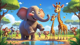 The Friendship of the Brave Elephant and the Shy Giraffe  | Fun \u0026 Educational