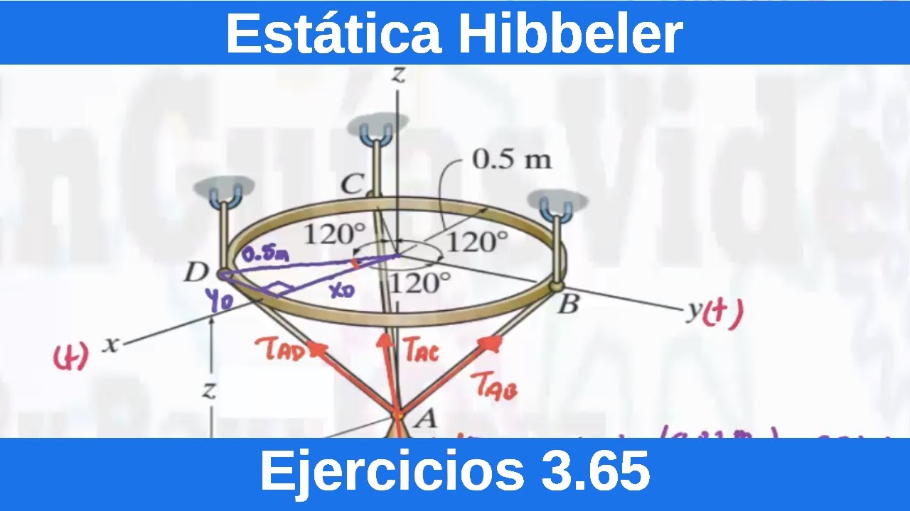 Estática Hibbeler 12 Edición. Ejercicio Resuelto (3.65) [Física ...