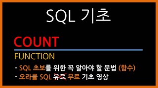 (SQL 기초)  COUNT 함수 개발자와 DBA 초보자가 알면 좋은 무료 SQL 꿀팁 문법