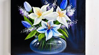 Easy way to draw lily flowers | paintings for beginners