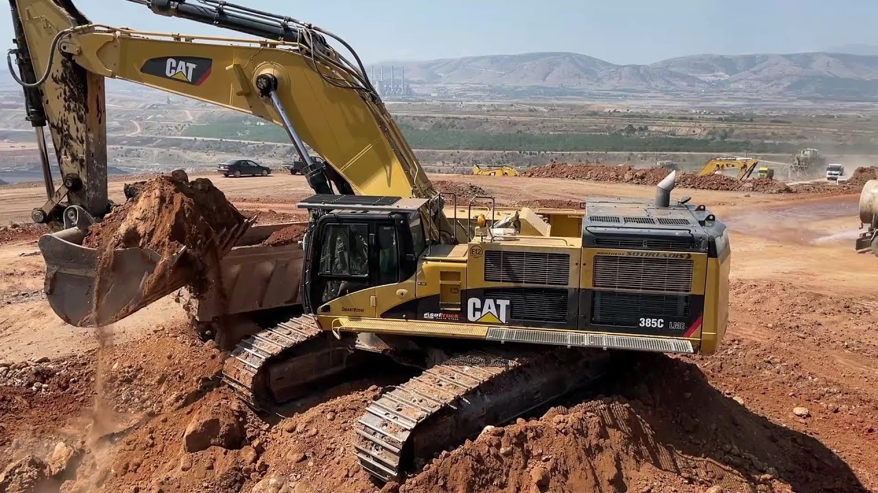 Caterpillar 385C Excavators Working On Huge Mining Sites - Mega ...