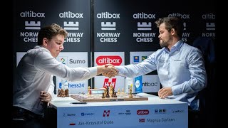 Zwycięska passa mistrza świata w końcu przerwana:Jan Krzysztof Duda vs. Magnus Carlsen, Altibox 2020