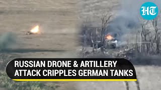 German Leopard Tanks Turn Fireball As Russian Drones, Artillery Hunt Them In Zaporizhzhia | Watch