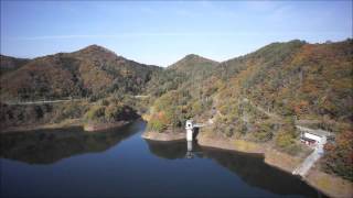 田瀬ダム　紅葉の風景