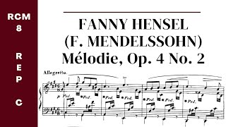 Fanny Hensel: Mélodie, op. 4, no. 2 (RCM Level 8 Repertoire List C) - sheet music