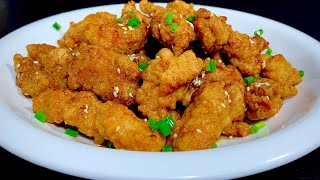 Sesame chicken nuggets, delicious and skillful, teach you a trick, the meat is tender and crispy