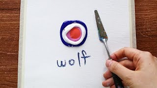 Wolf & Moon｜Easy & Simple Landscape Acrylic Painting on Mini Canvas Step by Step #268｜Satisfying