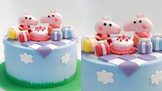 Peppa Pig 佩佩豬翻糖蛋糕 (5分鐘)