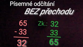 3.třída - Písemné odčítání bez přechodu