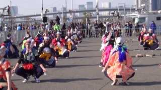 中野七頭舞　一の会　東京マラソン応援イベント①　2014年2月23日