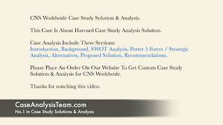 CNS Worldwide Case Study Solution & Analysis