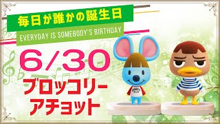 【あつ森誕生日】6月30日ブロッコリー＆アチョット🎉毎日キャラ紹介【あつまれどうぶつの森】