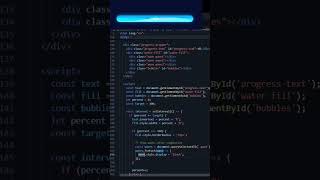 How to create Progress Bar with Water Wave animation using HTML CSS and JS #html #css #animation