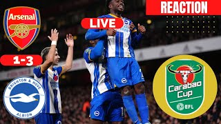 Arsenal vs Brighton 1-3 Live Carabao Cup EFL Football Match Today Commentary Highlights Gunners Vivo