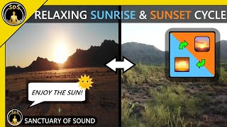 Relaxing Sunset & Sunrise Cycle 🌞 + Flute Sounds for Meditation and better mental Health ❤️‍