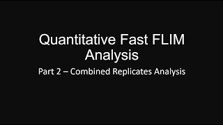 Quantitative Fast FLIM Fret part2 - Combined Replicate Analysis