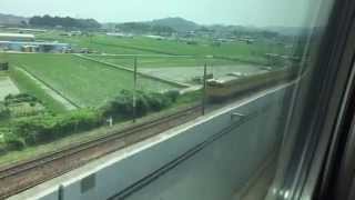 Shinkansen Series 500 overtakin' Series 115 with VVVF sound