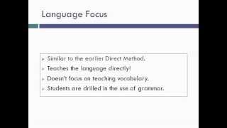 The Audio Lingual Method of Teaching English