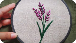 Lavender Embroidery Tutorial || Embroidery for Begginers - Let's Explore