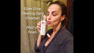 How to use GlamGlow Super Cleanser with Clinique Cleansing Brush/ Cleansing For Beginners/Skincare