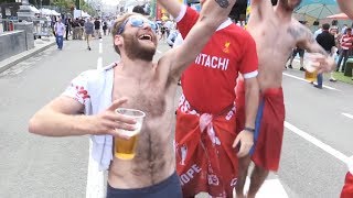Liverpool Fans Arrive In Kiev For Champions League Final - Interviews