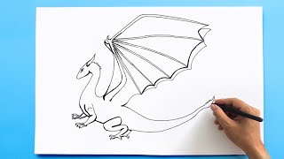 How to draw a Dragon 🐉 Dragon Drawing Easy