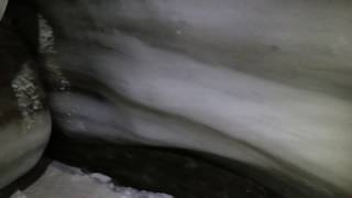 Ice cave in Larsglacier Svalbard.