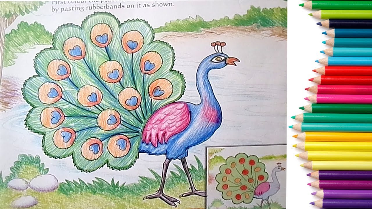 How To Draw A Peacock Step By Step In Easy Method Drawing For Children ...