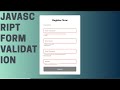 How to make a javascript form validation