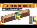 Anchor plate fixing details | RCC beam reinforcement details | 3D animation of insert plate fixing