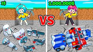 Hiha Thử Thách Đào TRANSFORMER 1$ Tới TRANSFORMER 1.000.000$ Trong Minecraft 🤣🤩
