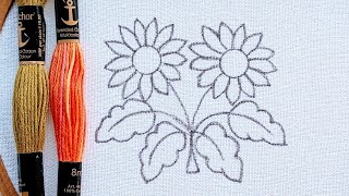 SIMPLE AND VERY BEAUTIFUL FLOWERS EMBROIDERY DESIGN FOR BEGINNERS