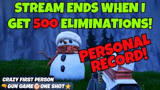 Fortnite Gameplay: Dominating *Crazy First Person Gun Game One Shot* with 500 Eliminations!