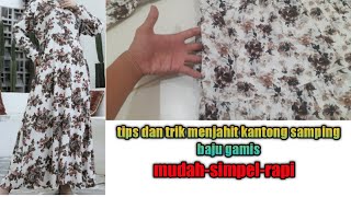 CARA MENJAHIT KANTONG SAMPING GAMIS DENGAN SANGAT MUDAH || BELAJAR MENJAHIT UNTUK PEMULA