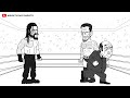 wwe royal rumble cartoon cody rhodes vs kevin owens feat. cm punk roman reigns and john cena