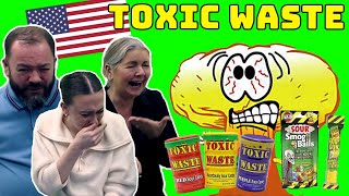 BRITISH FAMILY TRY AMERICAN CANDY - SOUR TOXIC WASTE FOR THE FIRST TIME!!