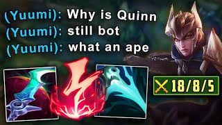 RANK 1 QUINN CARRIES EXTREMELY TOXIC YUUMI (GREATEST COMEBACK EVER!) - League of Legends