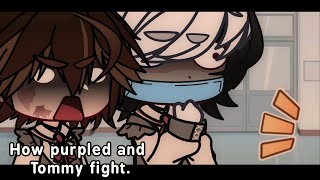 || How purpled and Tommy fight. || MCYT || Golden Duo \u0026 beeduo || DSMP School AU