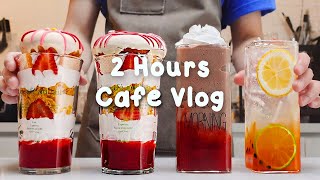 🤎지치고 힘들 땐 음료 ASMR로 힐링해요/주중의 여유로움/2시간 모음🍫2 Hours Vlog/Cafe Vlog/ASMR/Tasty Coffee