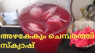 chembaruthi squash || chembaruthi recipe || chembaruthi squash malayalam || ചെമ്പരത്തി സ്ക്വാഷ്‌