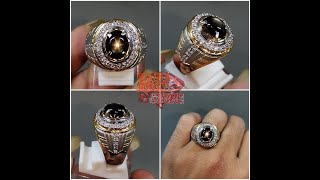 Batu Permata Black Safir Golden Star Bangsing Kresnadana Asli ( Barkah Permata )