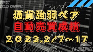 【FX】通貨強弱ペアのインジケーターをEA（自動売買化）成績発表！2023.2/7～2/17まで