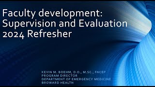 Faculty development Supervision and Evaluation 2024 Refresher