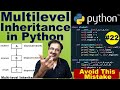 multilevel inheritance in python program | python tutorial for beginners #pythonforbeginners #22