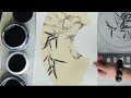 中国水墨山水画教学_如何画竹子？how to draw bamboo _chinese ink landscape painting_有字幕 with subtitles